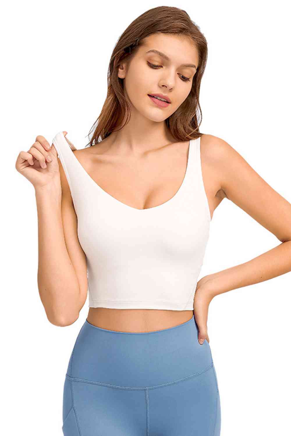 Cherished Deep V-Neck Crop Sports Bra