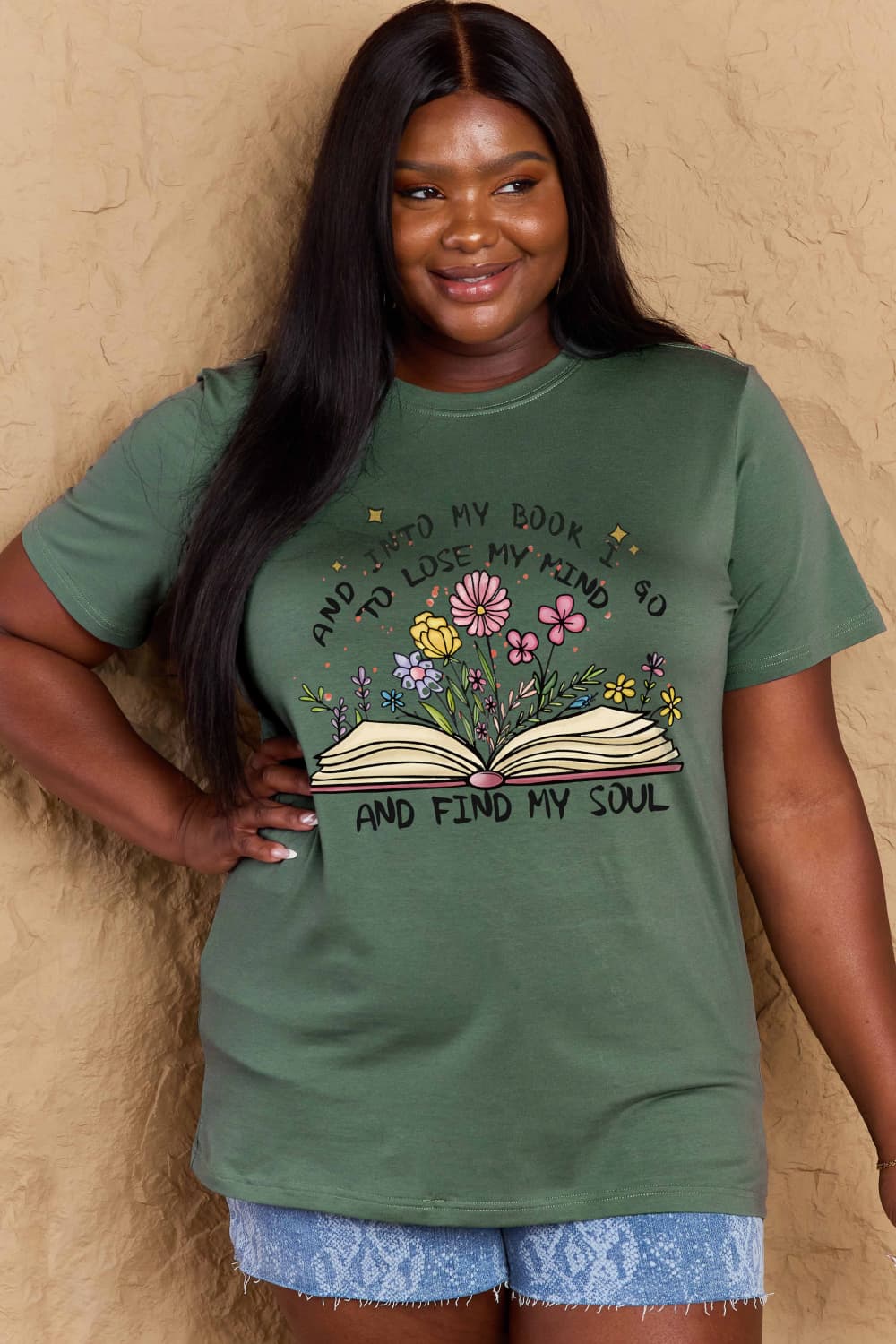 Simply Love Books, Flowers, Soul Graphic Cotton Tee