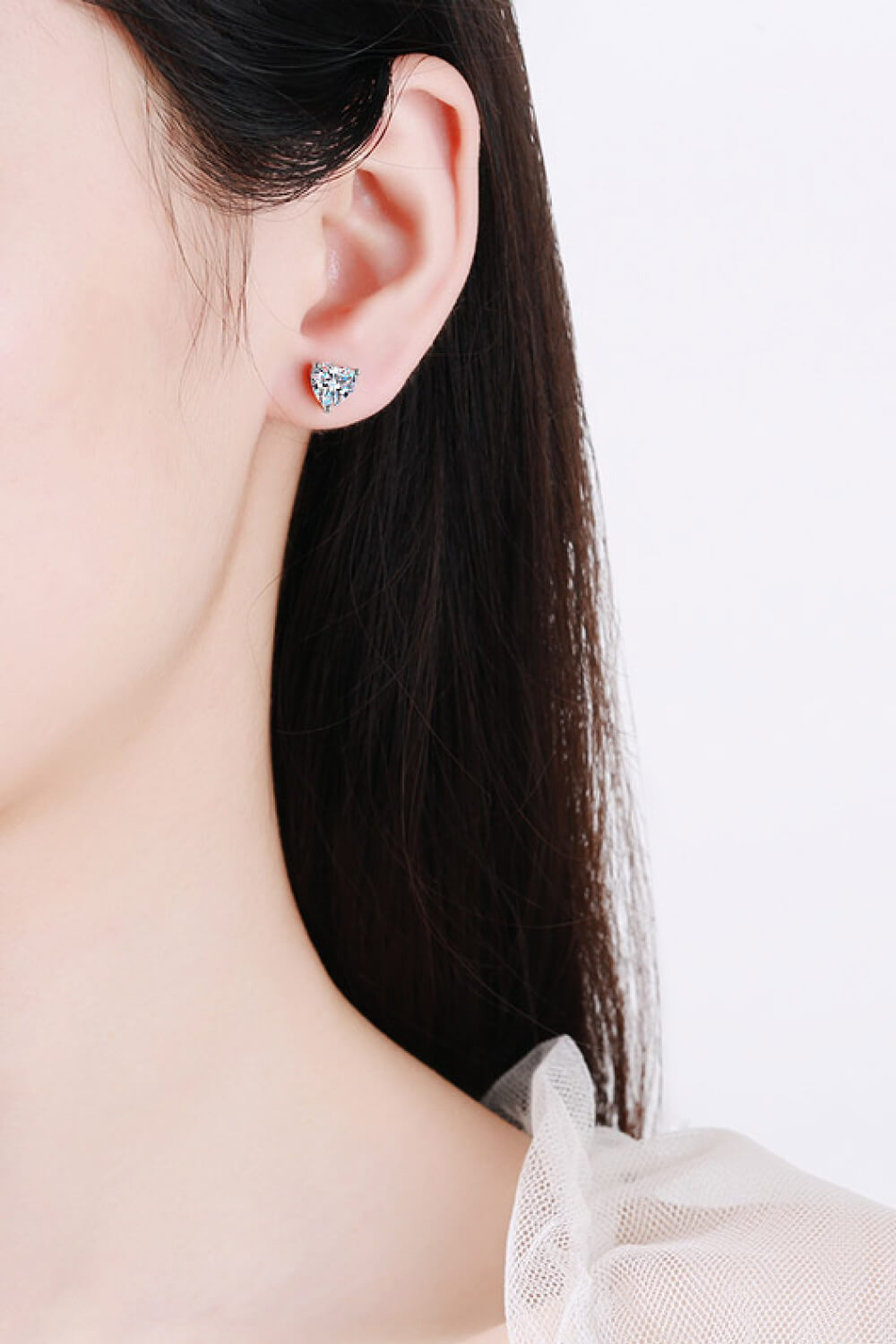 Joined By Love 2 Carat Moissanite Heart-Shaped Stud Earrings