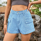 Turn Up The Music High-Waist Denim Shorts with Pockets