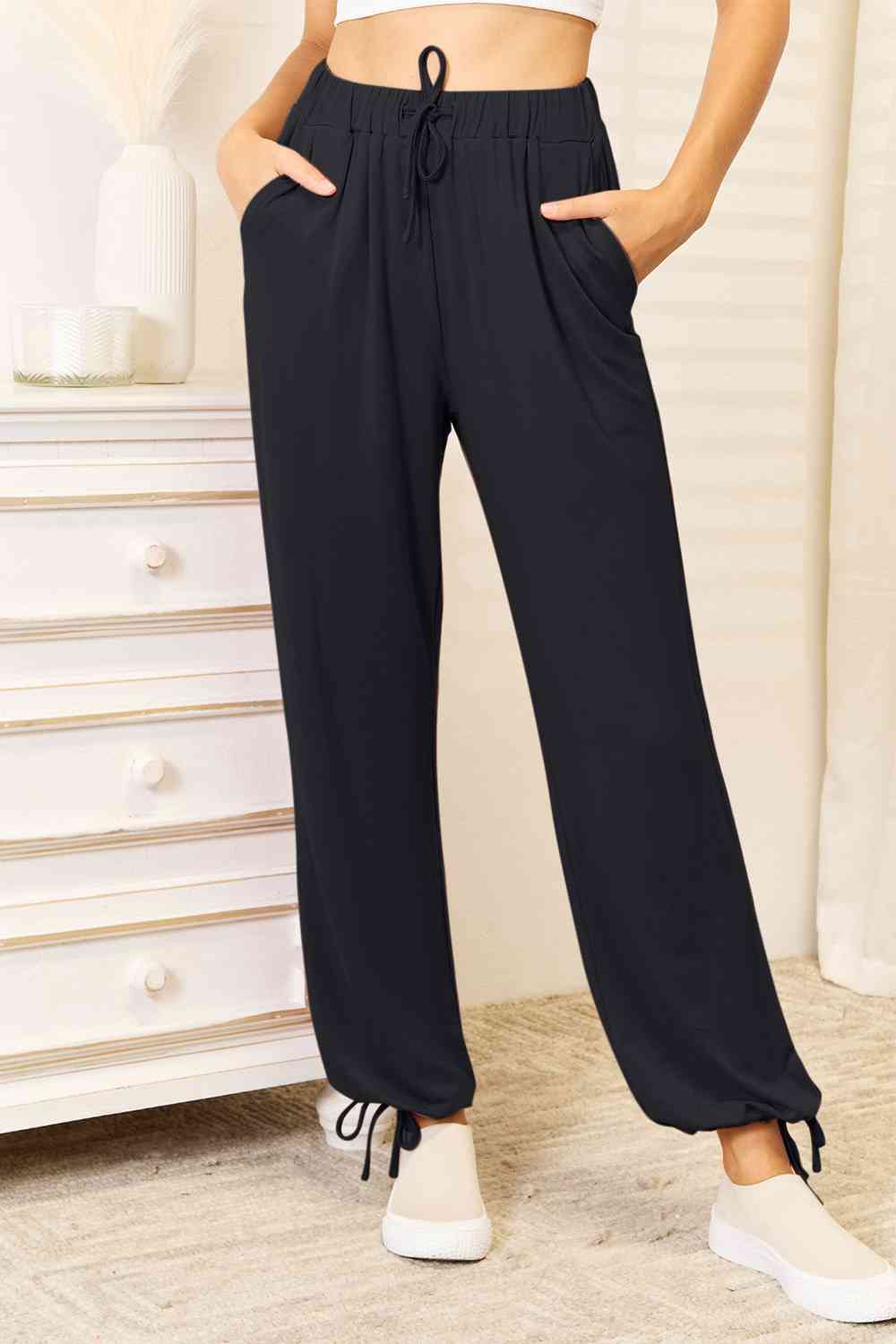 Basic Bae Homey Chic Soft Rayon Drawstring Waist Pants with Pockets