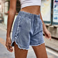 Essentially Yours Elastic Waist Raw Hem Denim Shorts
