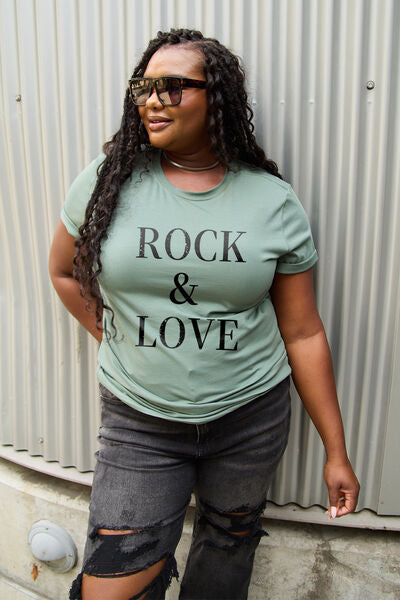 Simply Love ROCK ＆ LOVE Short Sleeve Graphic T-Shirt