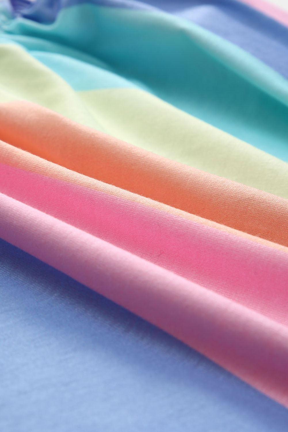 Touch The Sky Striped Tie Shoulder Frill Trim Tank Top