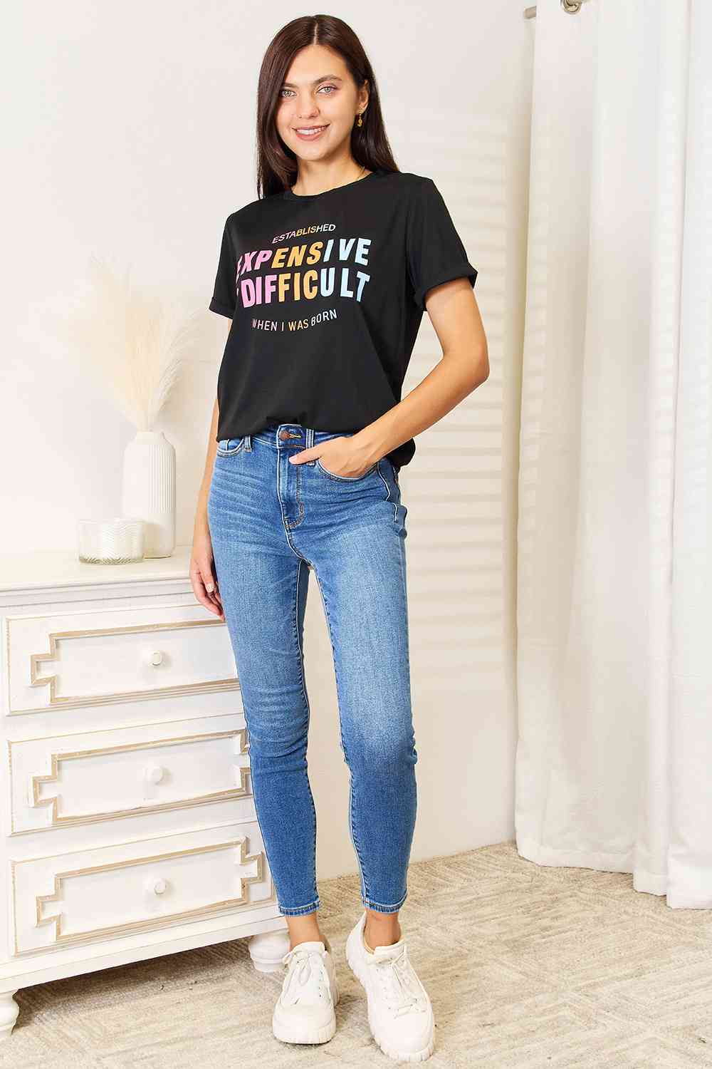 Simply Love Established Graphic Cuffed Sleeve T-Shirt