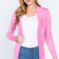 ACTIVE BASIC Along The Way Ribbed Trim Open Front Cardigan with Pockets