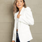 Double Take Leading The Day Puff Sleeve Shawl Collar Blazer