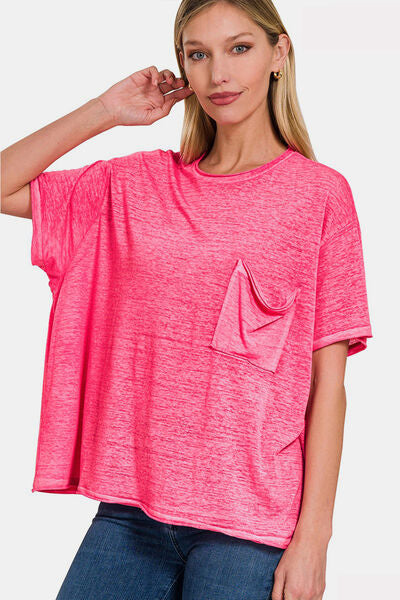 Zenana Relaxed Street Pocketed T-Shirt