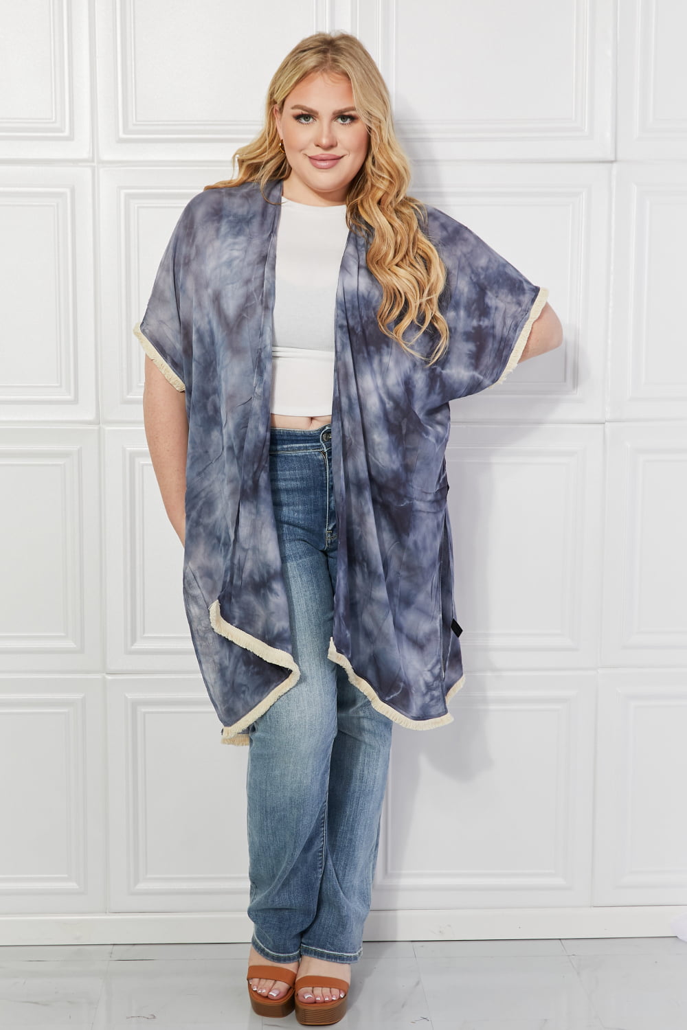 Justin Taylor Cloud Rush Swim Cover-Up Kimono Cardigan