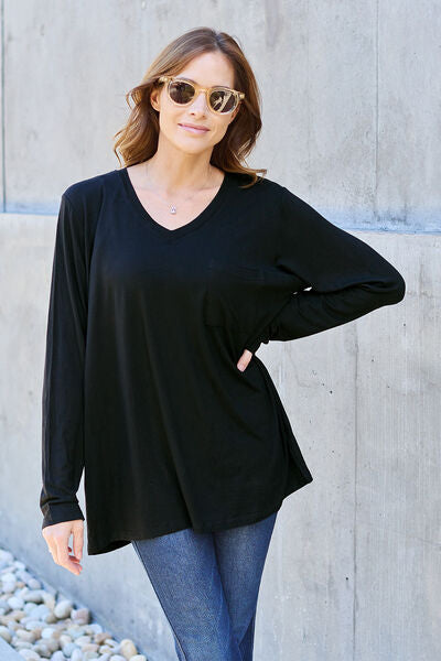 Basic Bae Take Me Anywhere V-Neck Long Sleeve Top