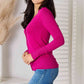 Zenana Magenta Memories V-Neck Long Sleeve Button-Down Cardigan in Magenta