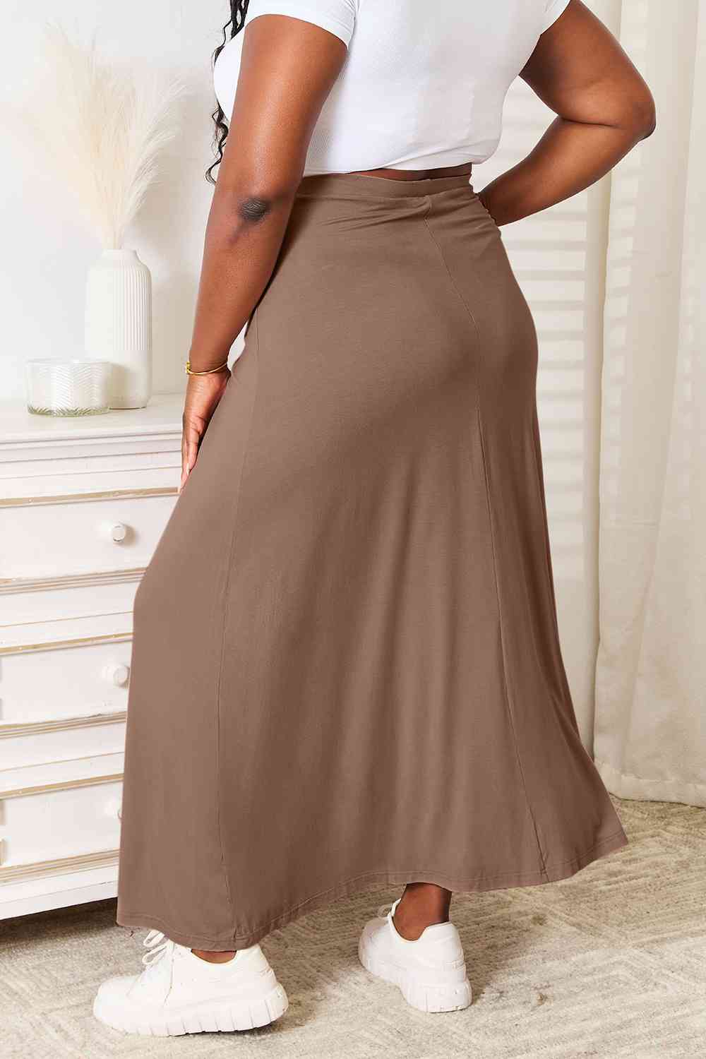 Double Take The Best Memories Soft Rayon Drawstring Waist Maxi Skirt
