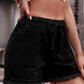 Essentially Yours Drawstring Raw Hem Denim Shorts