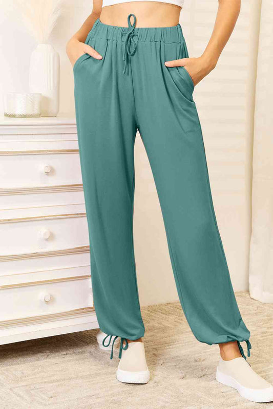 Basic Bae Homey Chic Soft Rayon Drawstring Waist Pants with Pockets