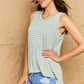 Doublju Talk To Me Striped Sleeveless V-Neck Top in Green