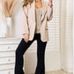 Double Take But Coffee First Shawl Collar Long Sleeve Blazer in Sand