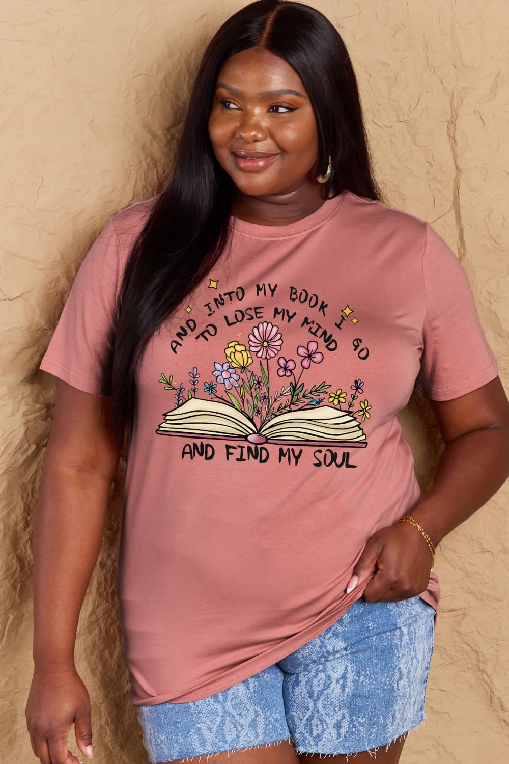 Simply Love Books, Flowers, Soul Graphic Cotton Tee