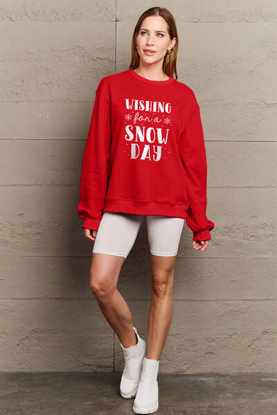 Simply Love WISHING FOR A SNOW DAY Graphic Sweatshirt