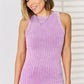 Zenana Everyday Purple Ribbed Washed Tank