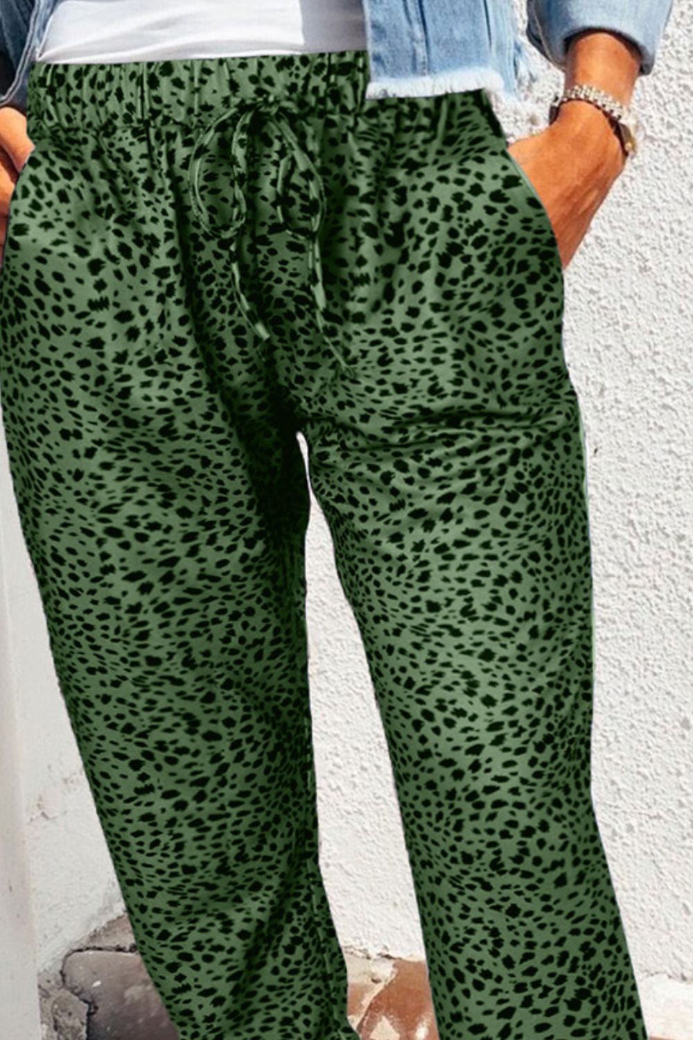 Double Take Everyday Vibes Leopard Print Joggers with Pockets