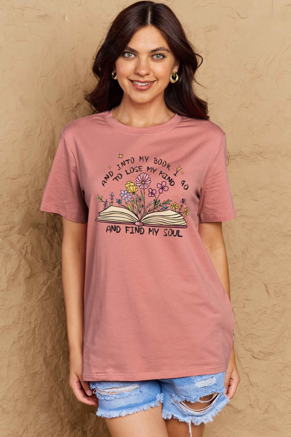 Simply Love Books, Flowers, Soul Graphic Cotton Tee