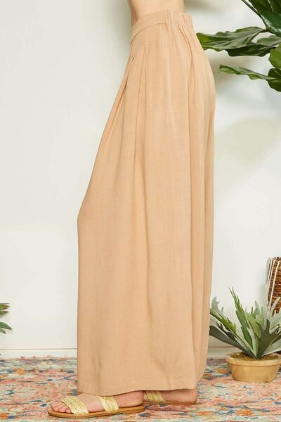 Mittoshop Feeling Free Wrap Pleating Detail Wide Leg Pants