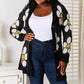 Double Take Sunshine Blossoms Floral Button Down Longline Cardigan