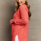 Zenana Bright & Cozy Waffle Knit Cardigan in Coral