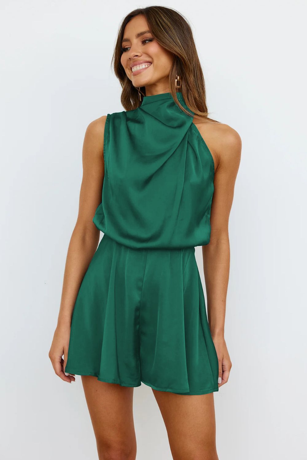 Making It Count Turtleneck Sleeveless Romper