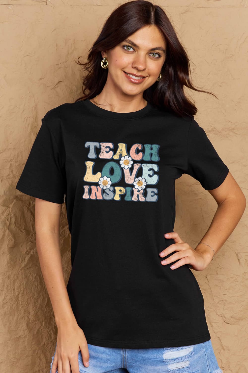 Simply Love TEACH LOVE INSPIRE Graphic Cotton T-Shirt