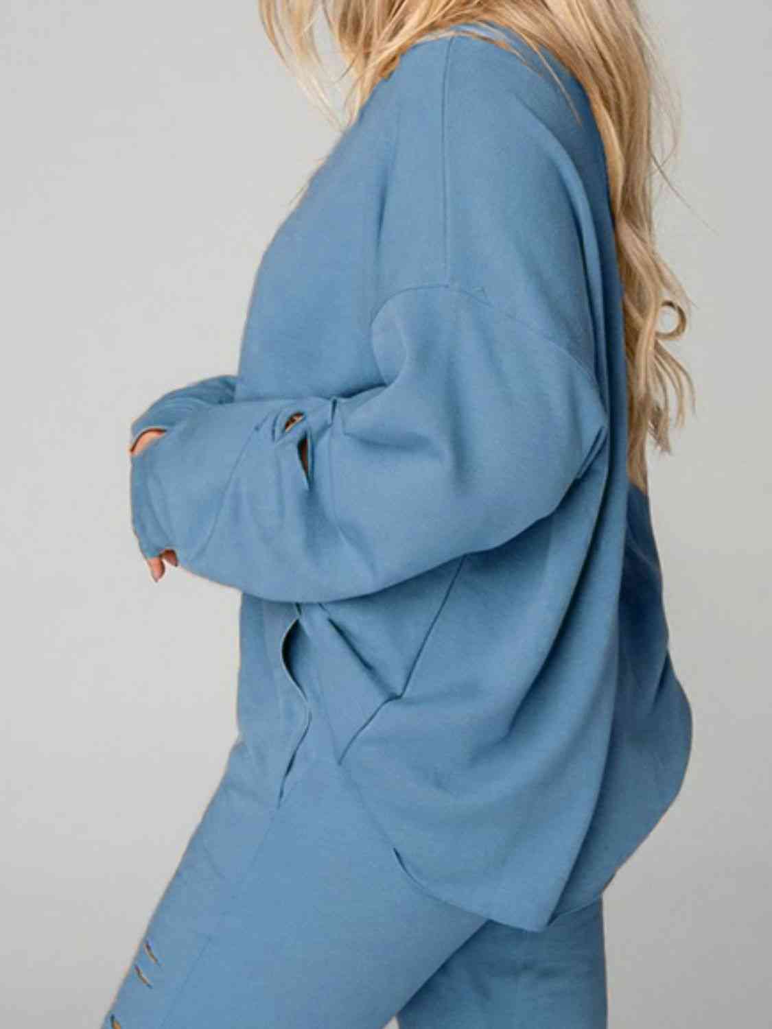 Me, Myself And I Distressed Sweatshirt and Joggers Set