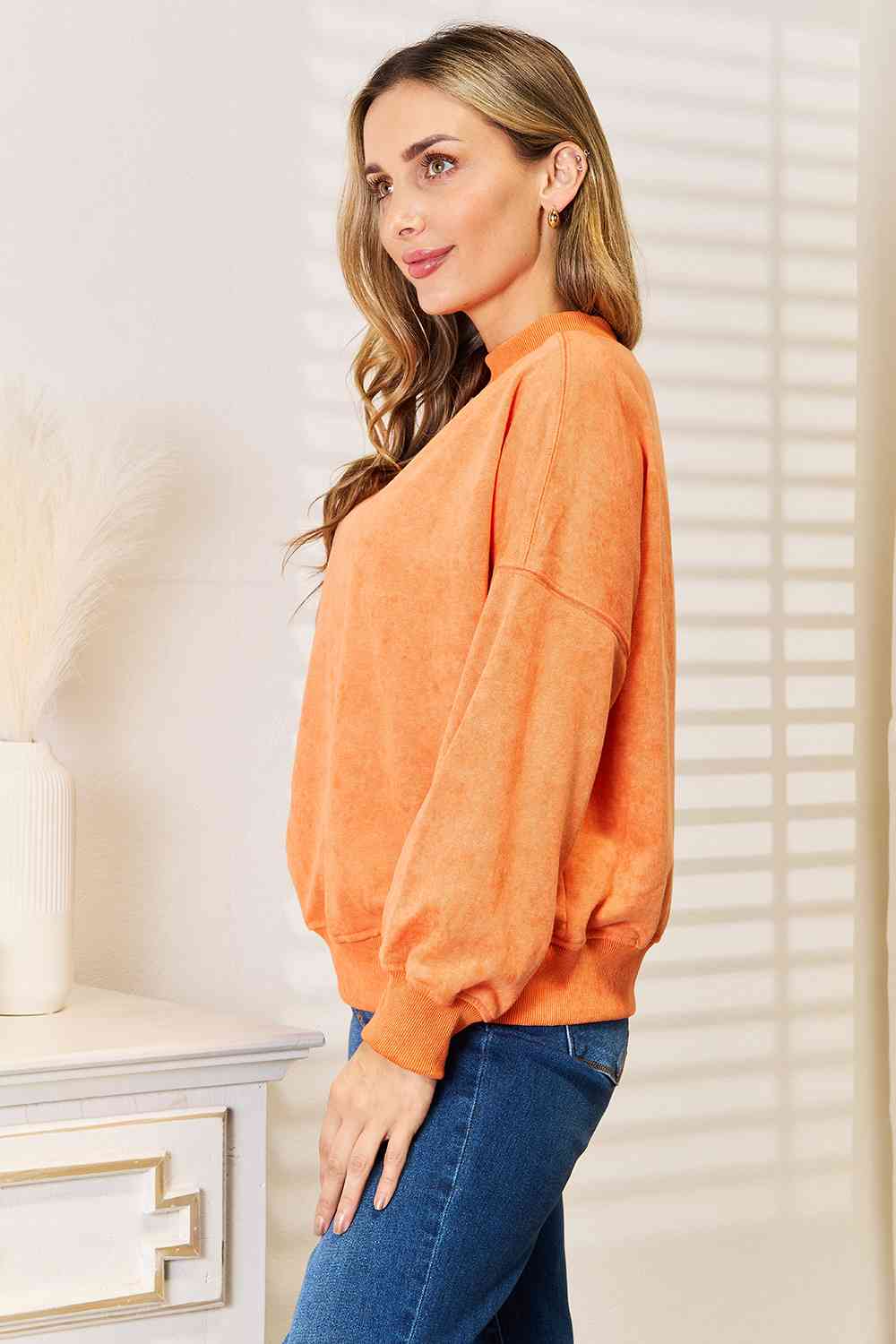 Basic Bae Spice Of Life Dropped Shoulder Sweatshirt in Pumpkin