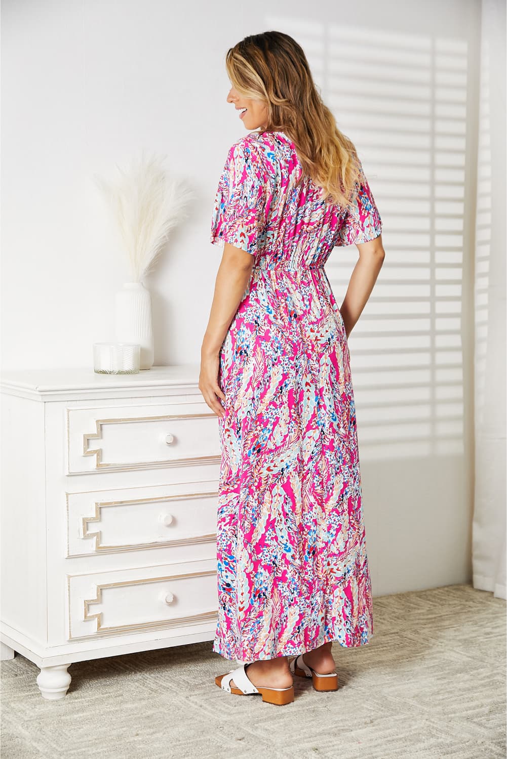 Double Take Forever My Lady Multicolored V-Neck Maxi Dress