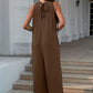 Double Take Architect Of My Life Tie Back Cutout Sleeveless Jumpsuit with Pockets