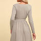 Warm Today, Cold Tomorrow Long Sleeve Tie Waist Ruffle Hem Dress