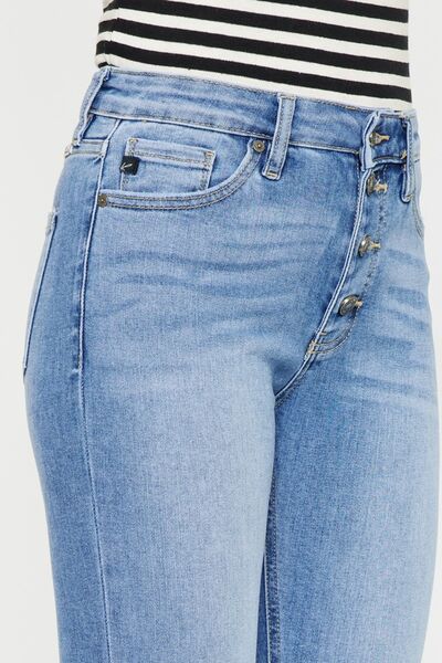 Kancan Gabby Distressed Cat's Whiskers Button Fly Jeans