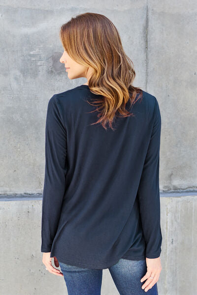 Basic Bae Take Me Anywhere V-Neck Long Sleeve Top