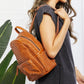 SHOMICO Certainly Chic Faux Leather Woven Backpack