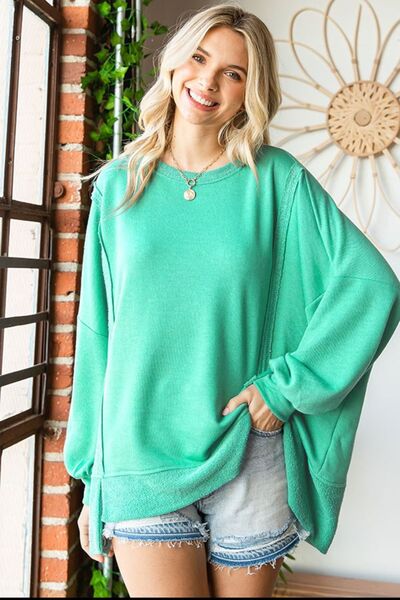 First Love Mint Conviction Exposed Seam Blouse