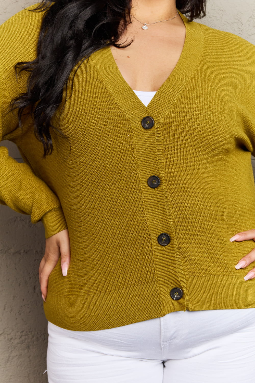 Zenana Kiss Me Tonight Button Down Cardigan in Chartreuse