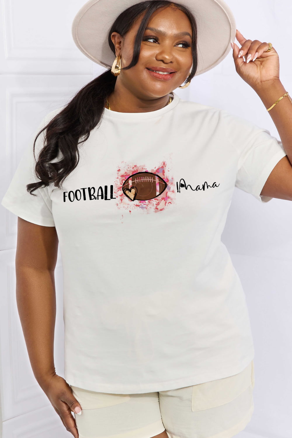 Simply Love FOOTBALL MAMA Graphic Cotton Tee