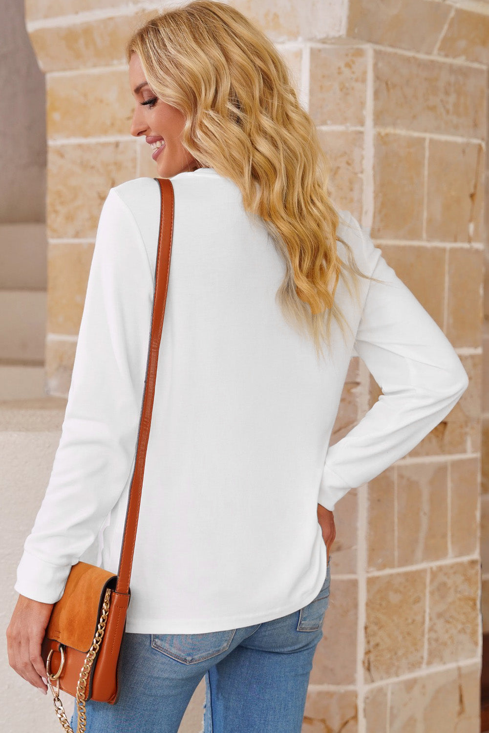 Sunset Walk Round Neck Long Sleeve Top