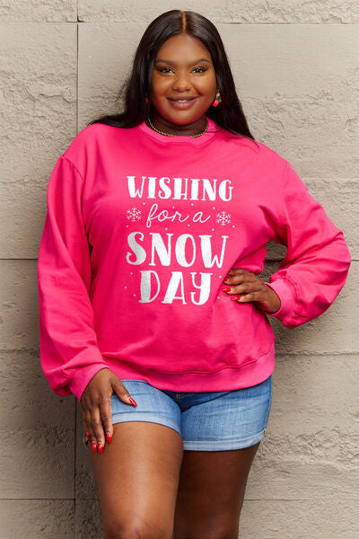 Simply Love WISHING FOR A SNOW DAY Graphic Sweatshirt