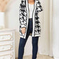 Woven Right Never Fades Houndstooth Open Front Longline Cardigan