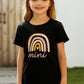 Mama's Mini Rainbow Round Neck Girls Graphic Tee Shirt