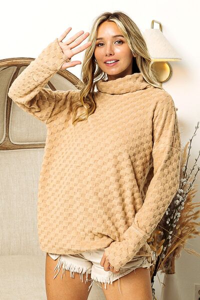 BiBi I Am A Vibe Checkered Top with Thumbhole Long Sleeve