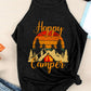 Happy Camper Graphic Grecian Neck Tank Top
