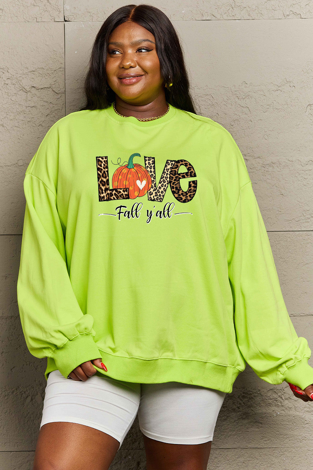 Simply Love LOVE FALL Y'ALL Graphic Sweatshirt