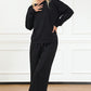 Double Take Let's Slow Down Textured Long Sleeve Top and Drawstring Pants Set