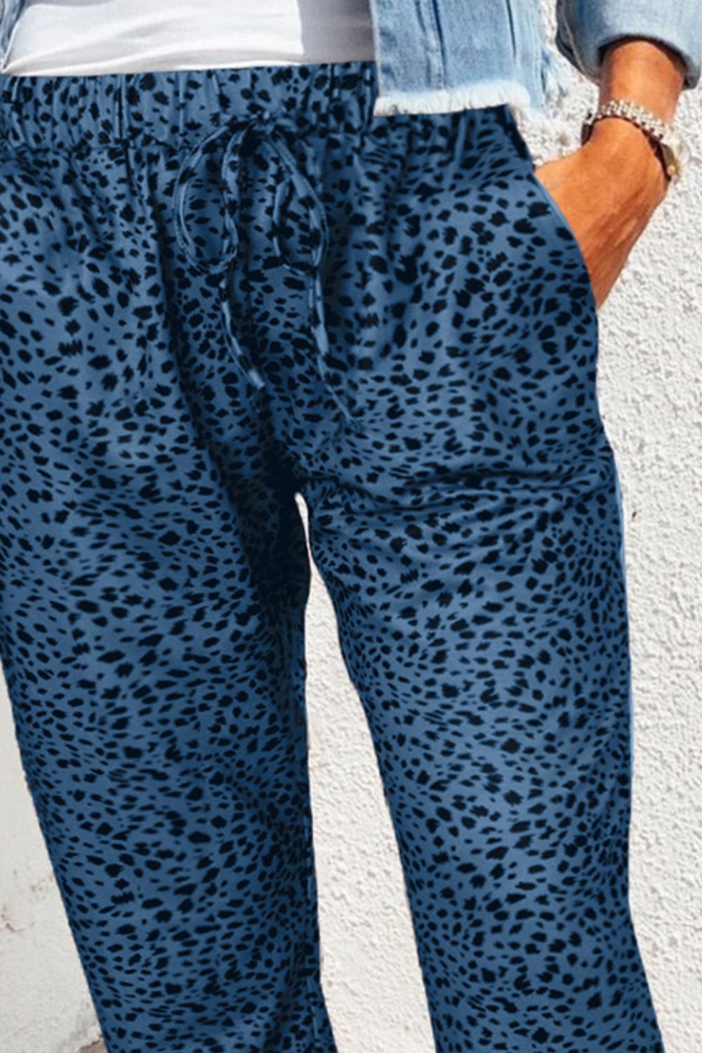 Double Take Everyday Vibes Leopard Print Joggers with Pockets